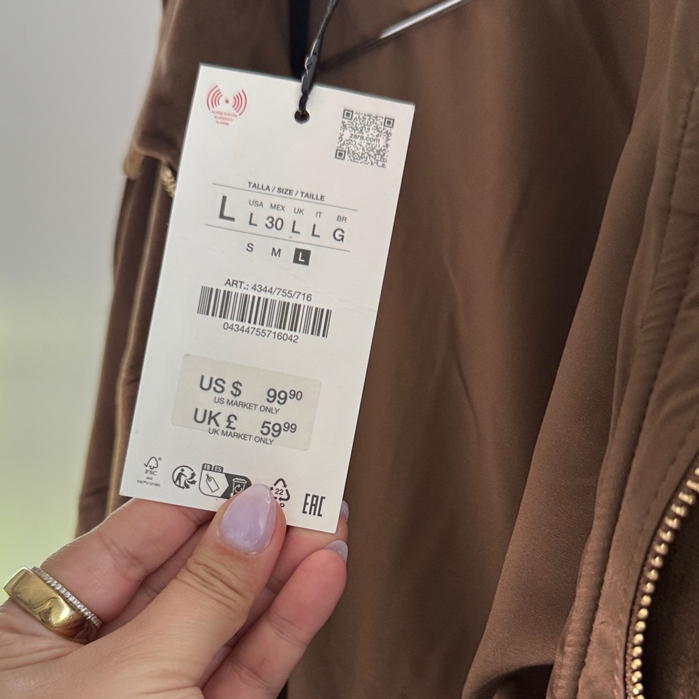 Zara Brown Suede Jacket - Picture 4 of 6